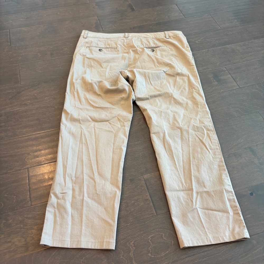 Vince Khaki Tan Pleated Cotton Blend Chino Trousers Pants Size 10 Made in USA - Picture 7 of 9